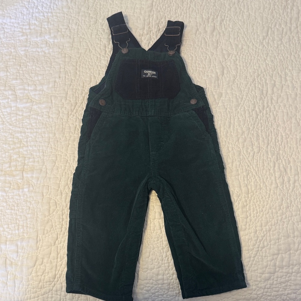 OshKosh B'gosh Dark Green and Navy Kids Overalls